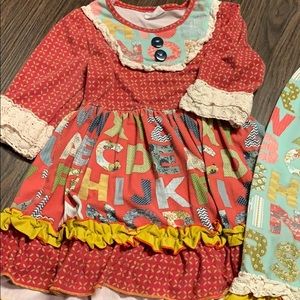 Alphabet tunic top with leggings